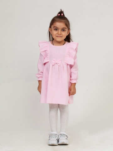 Купить 321-Р. Платье из муслина детское, хлопок 100% розовый, р. 98,104,110,116 во Владикавказе